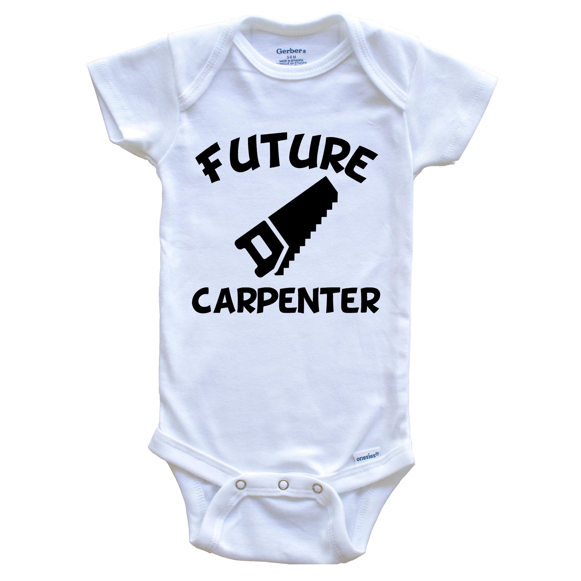 Future Carpenter Cute Hand Saw Baby Onesie - One Piece Baby Bodysuit