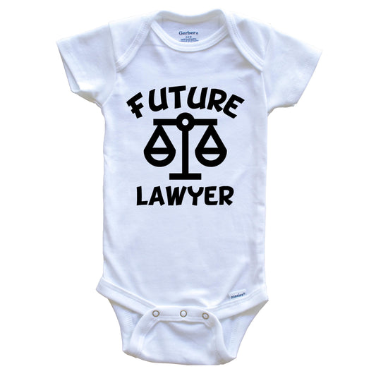 Future Lawyer Cute Scales of Justice Baby Onesie - One Piece Baby Bodysuit