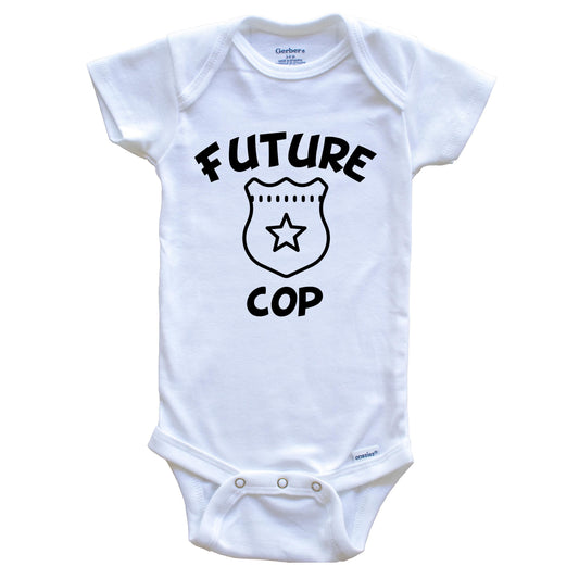 Future Cop Cute Police Badge Baby Onesie - One Piece Baby Bodysuit