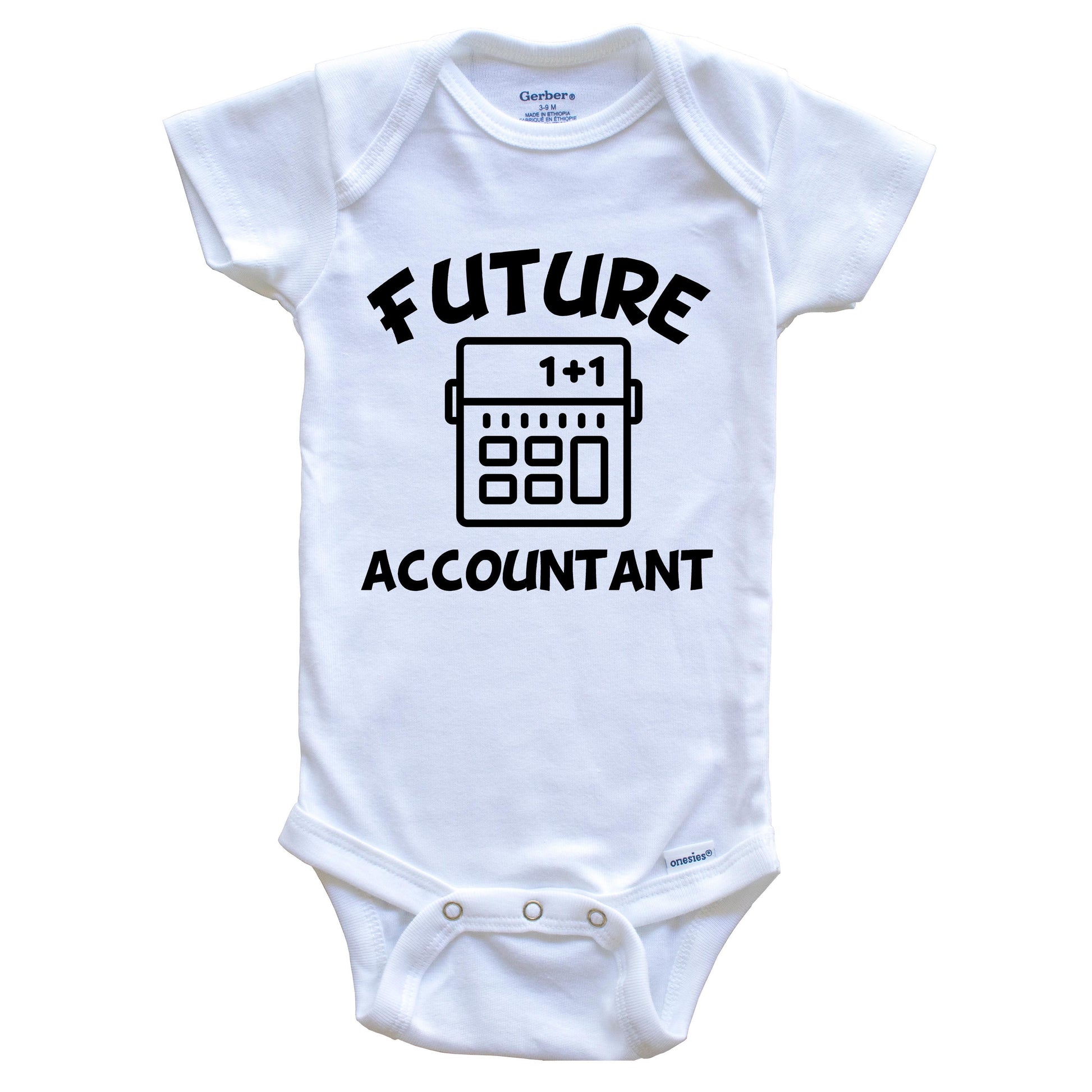 Future Accountant Cute Calculator Baby Onesie - One Piece Baby Bodysuit