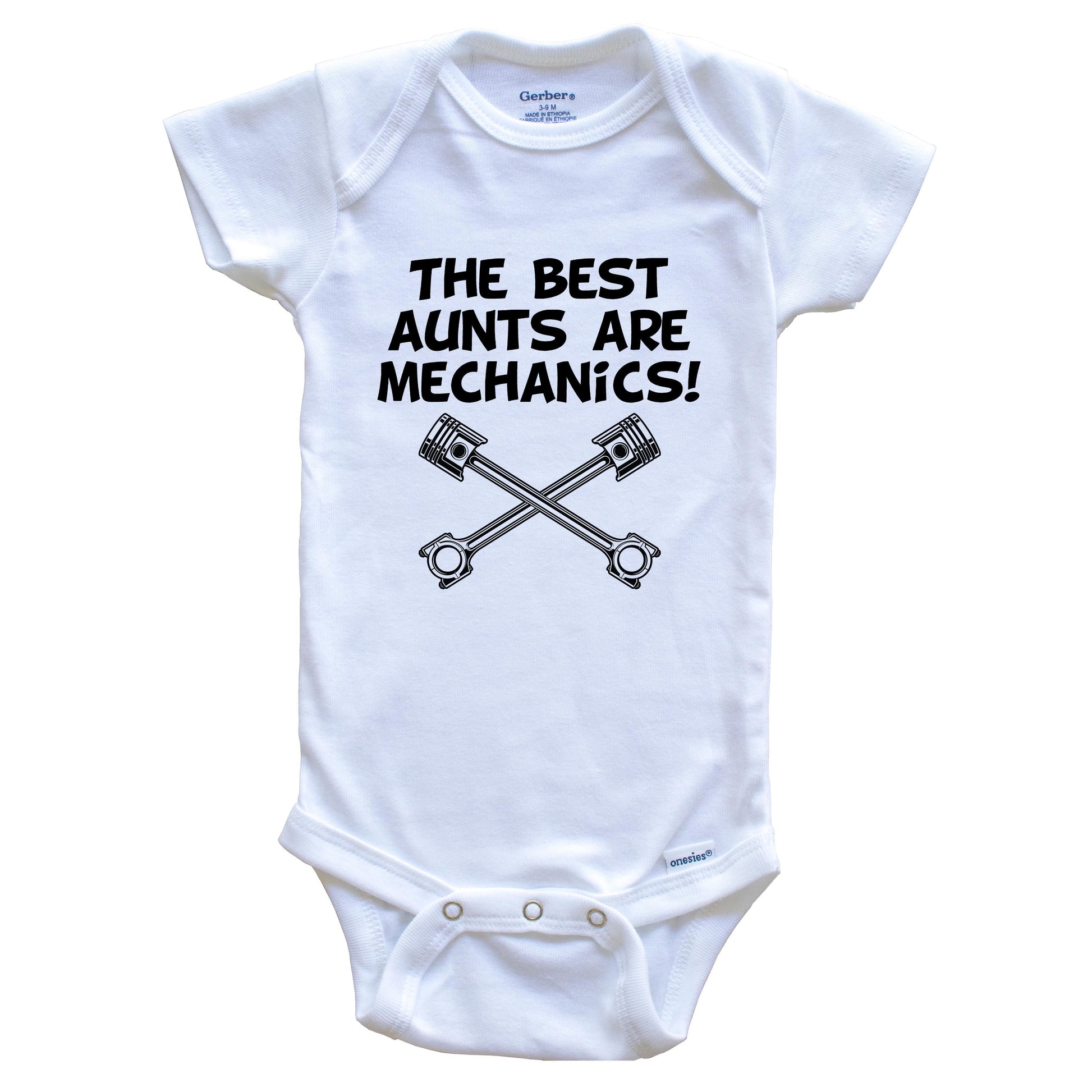 The Best Aunts Are Mechanics Funny Niece Nephew Baby Onesie