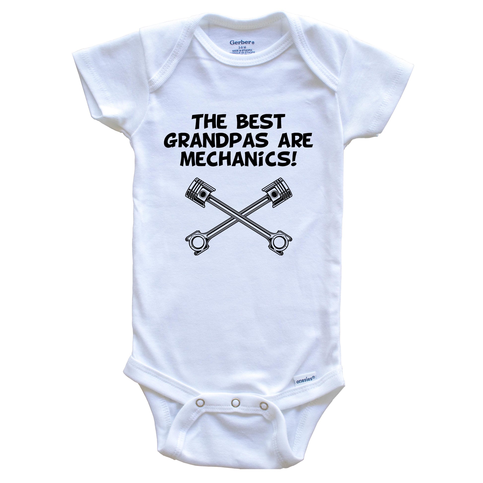 The Best Grandpas Are Mechanics Funny Grandchild Baby Onesie