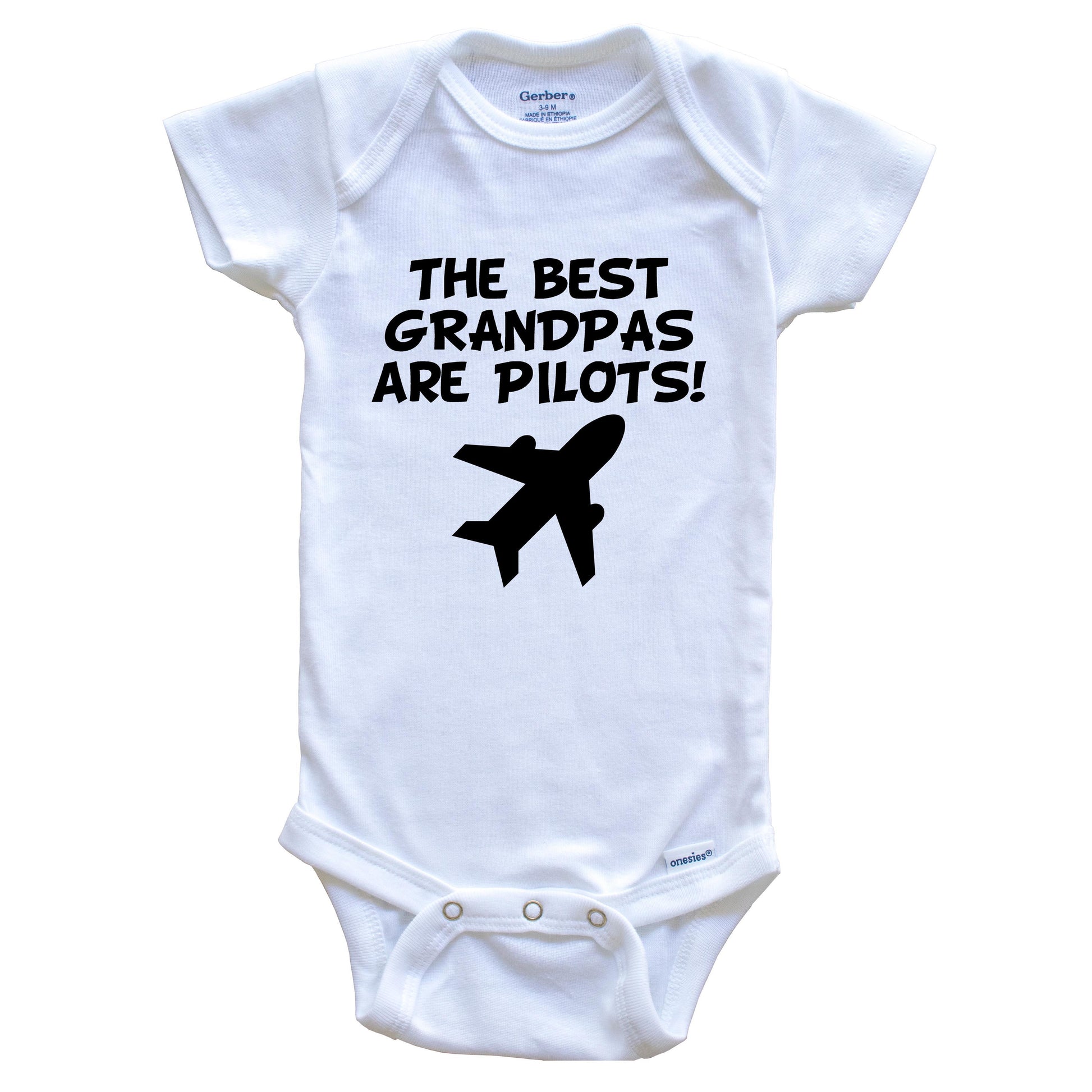 The Best Grandpas Are Pilots Funny Grandchild Baby Onesie