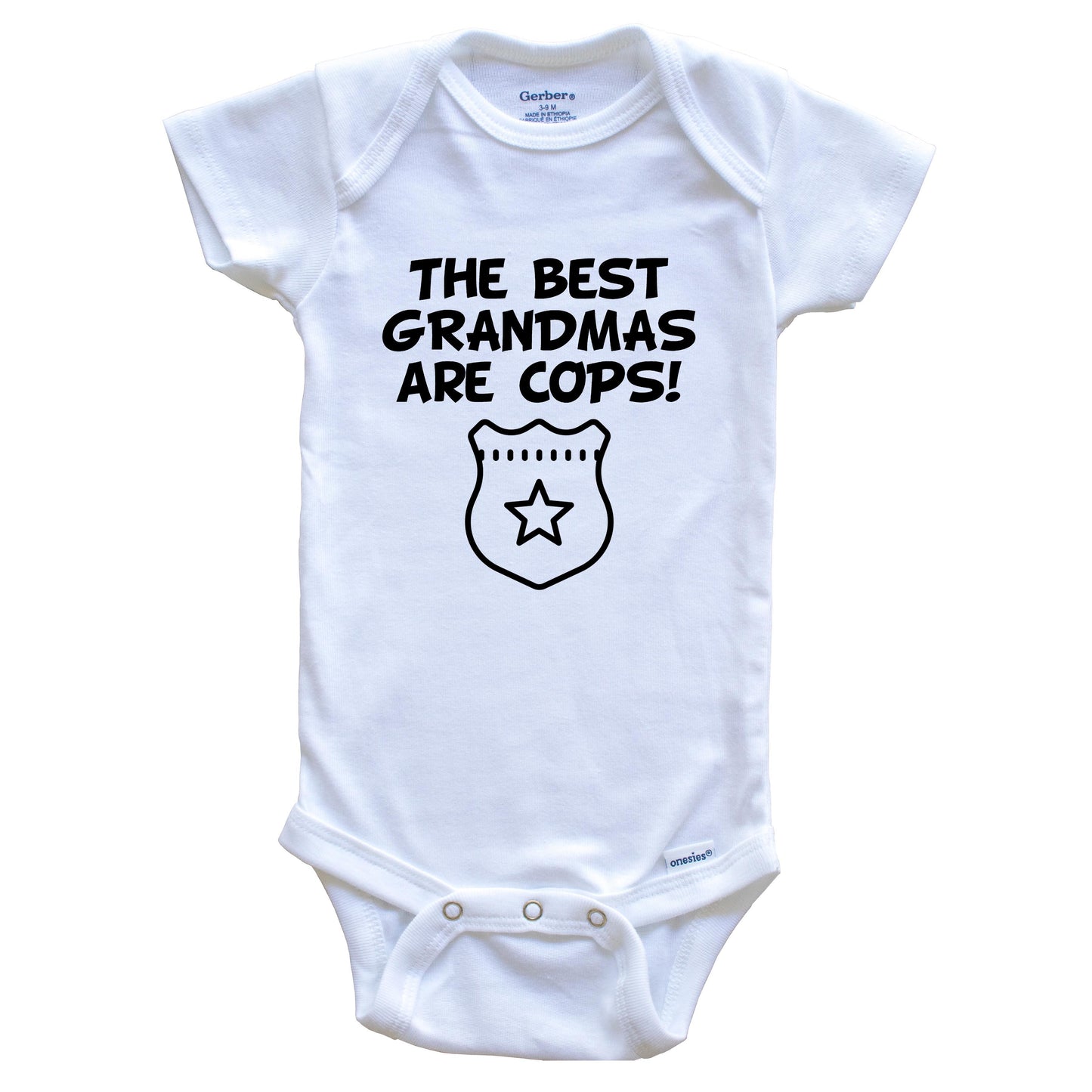The Best Grandmas Are Cops Funny Grandchild Baby Onesie