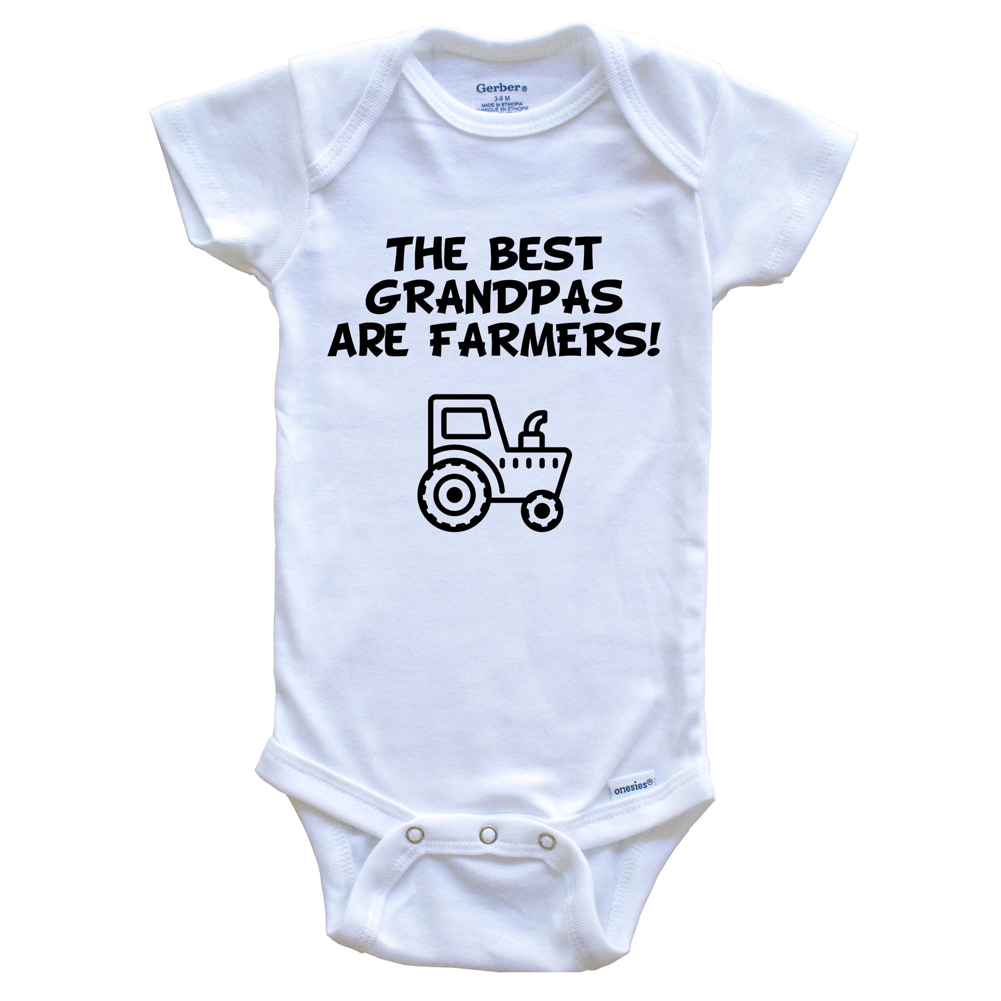 The Best Grandpas Are Farmers Funny Grandchild Baby Onesie