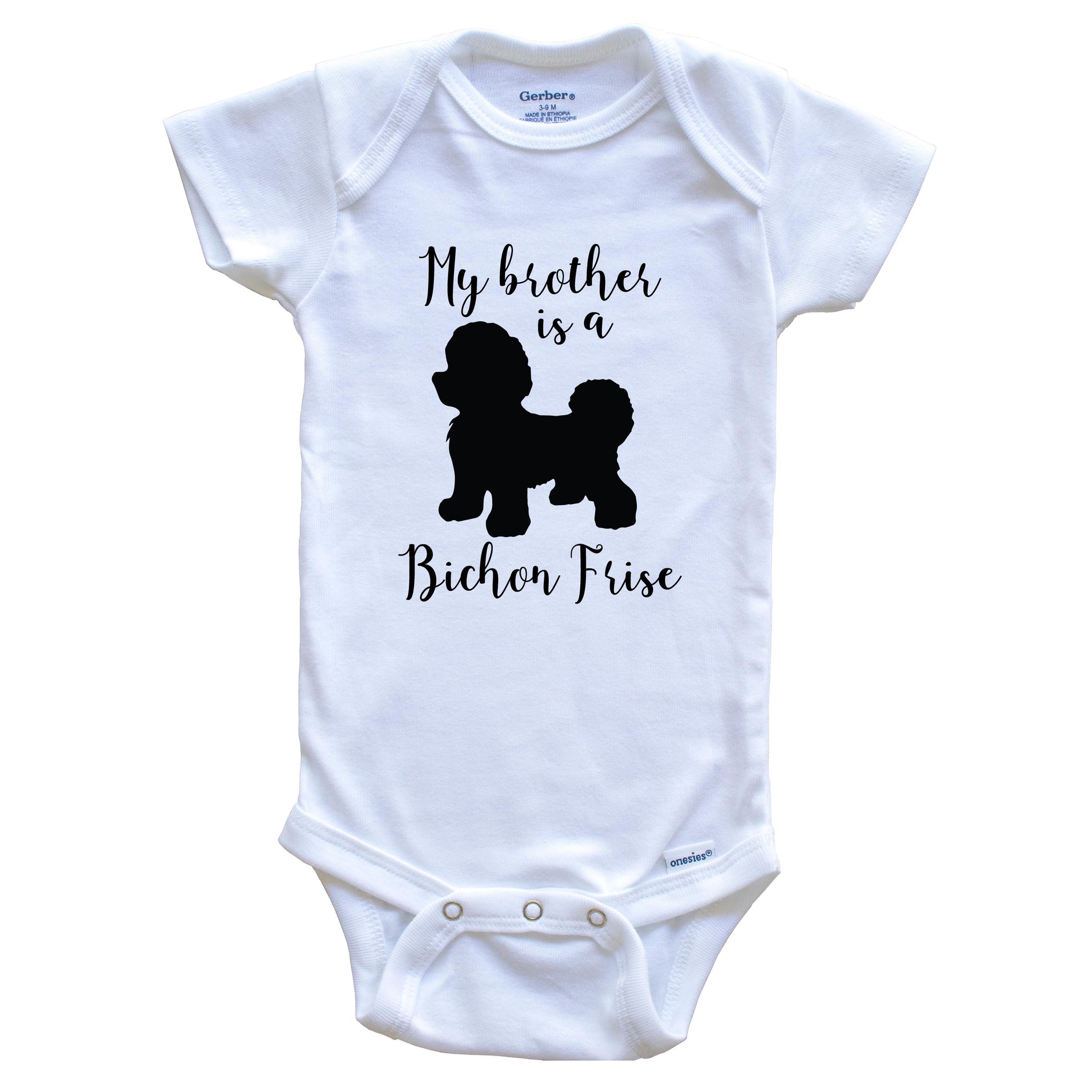 My Brother Is A Bichon Frise Cute Dog Baby Onesie - Bichon Frise One Piece Baby Bodysuit