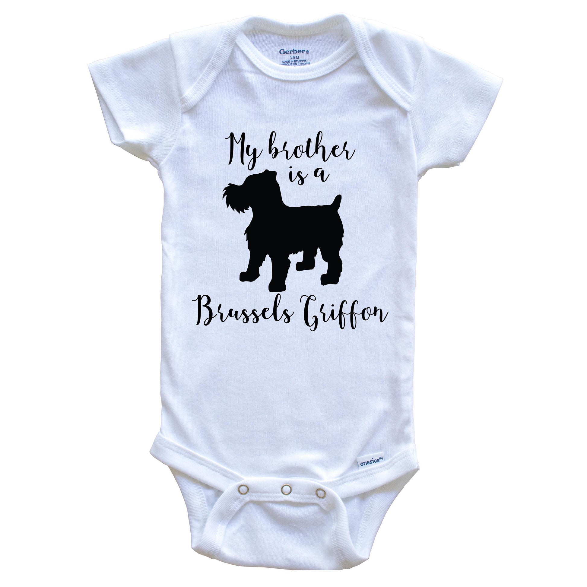 My Brother Is A Brussels Griffon Cute Dog Baby Onesie - Brussels Griffon One Piece Baby Bodysuit