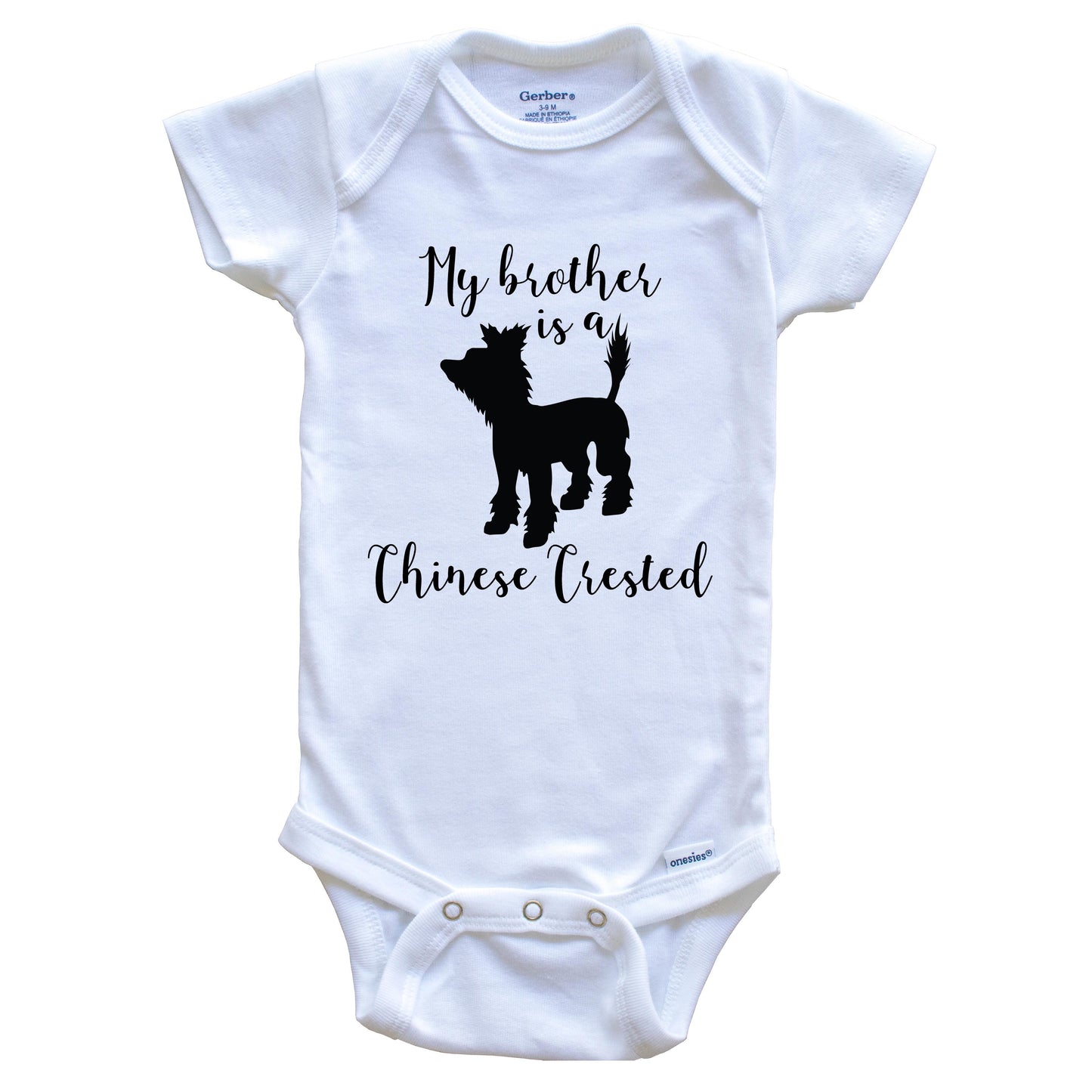 My Brother Is A Chinese Crested Cute Dog Baby Onesie - Chinese Crested One Piece Baby Bodysuit