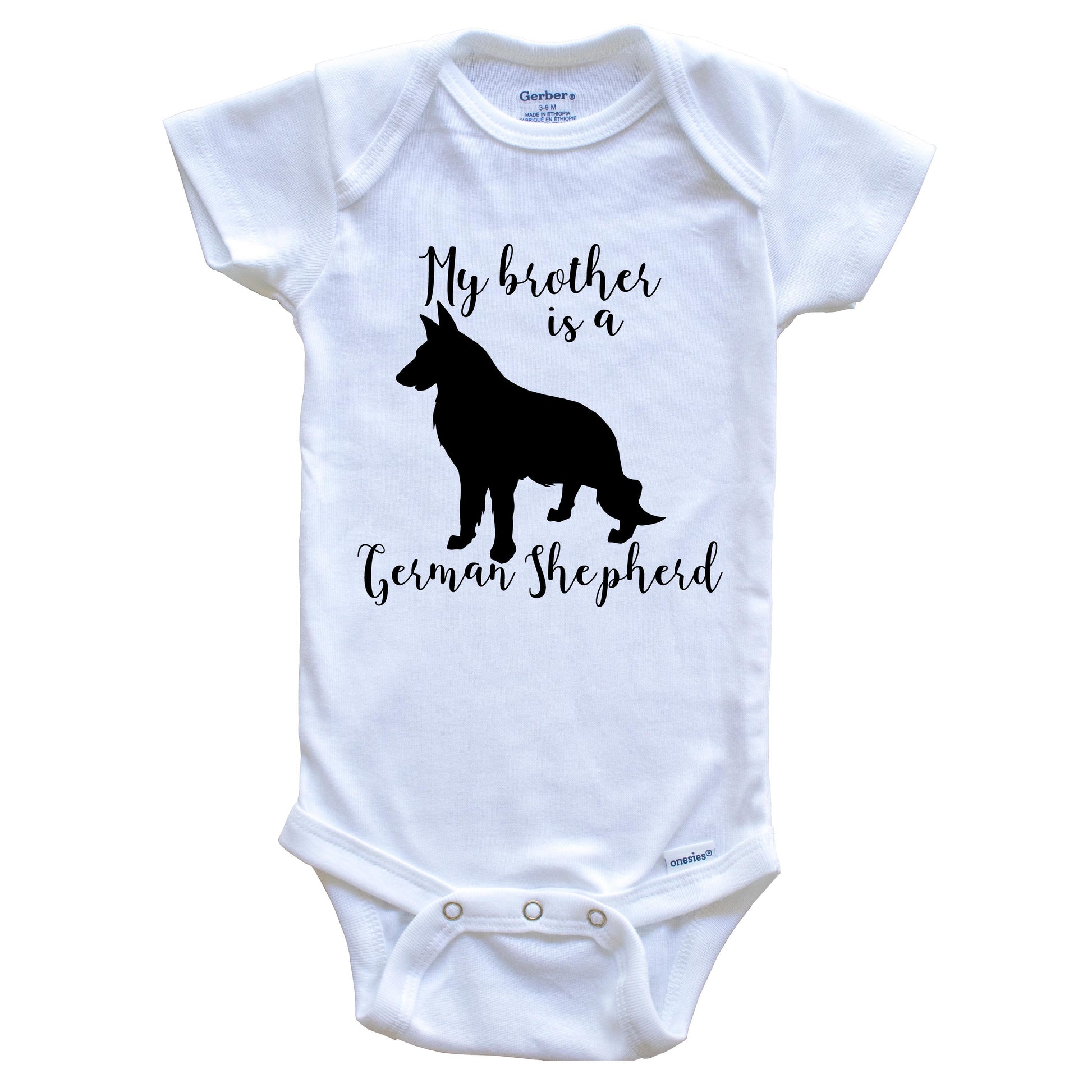 My Brother Is A German Shepherd Cute Dog Baby Onesie - German Shepherd One Piece Baby Bodysuit
