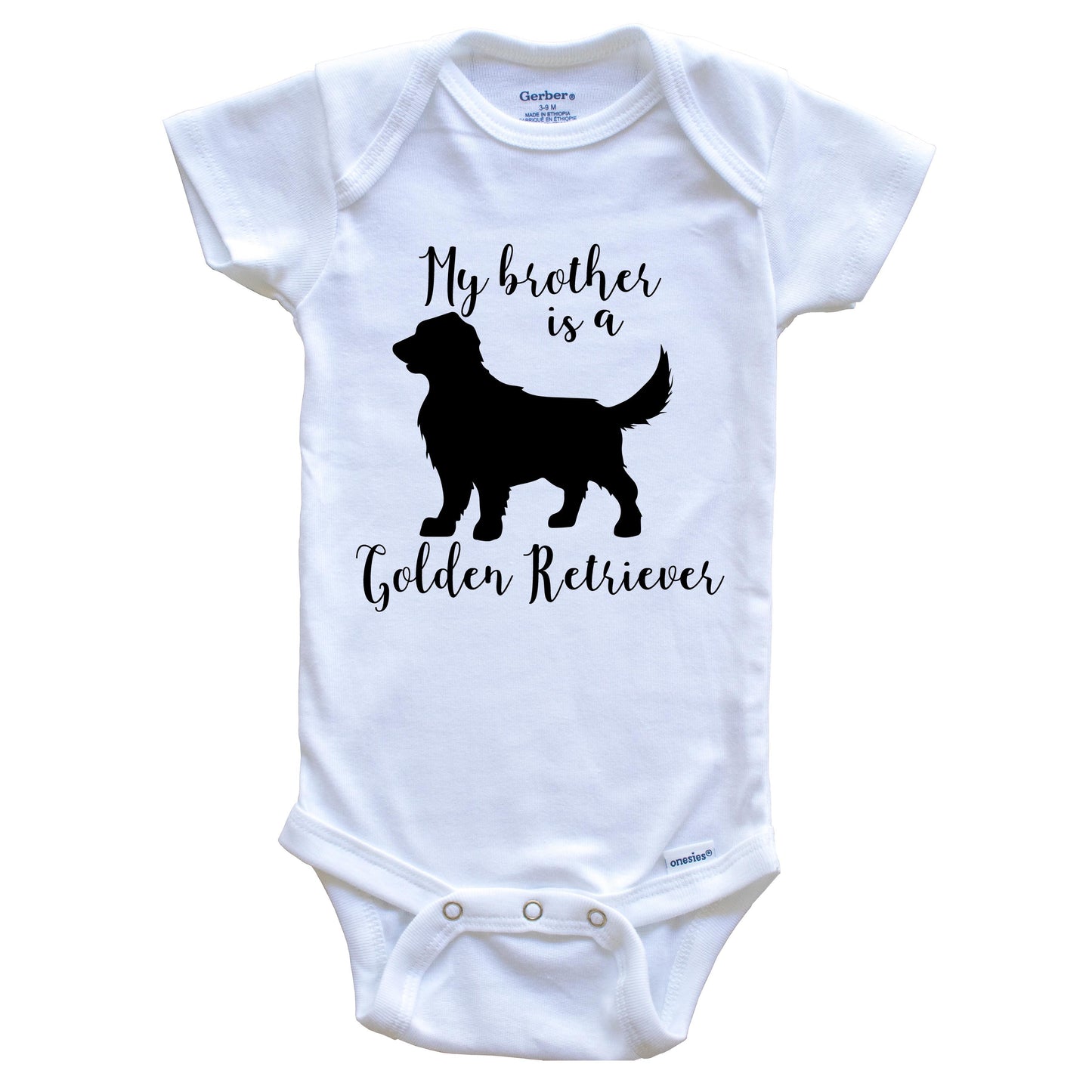 My Brother Is A Golden Retriever Cute Dog Baby Onesie - Golden Retriever One Piece Baby Bodysuit