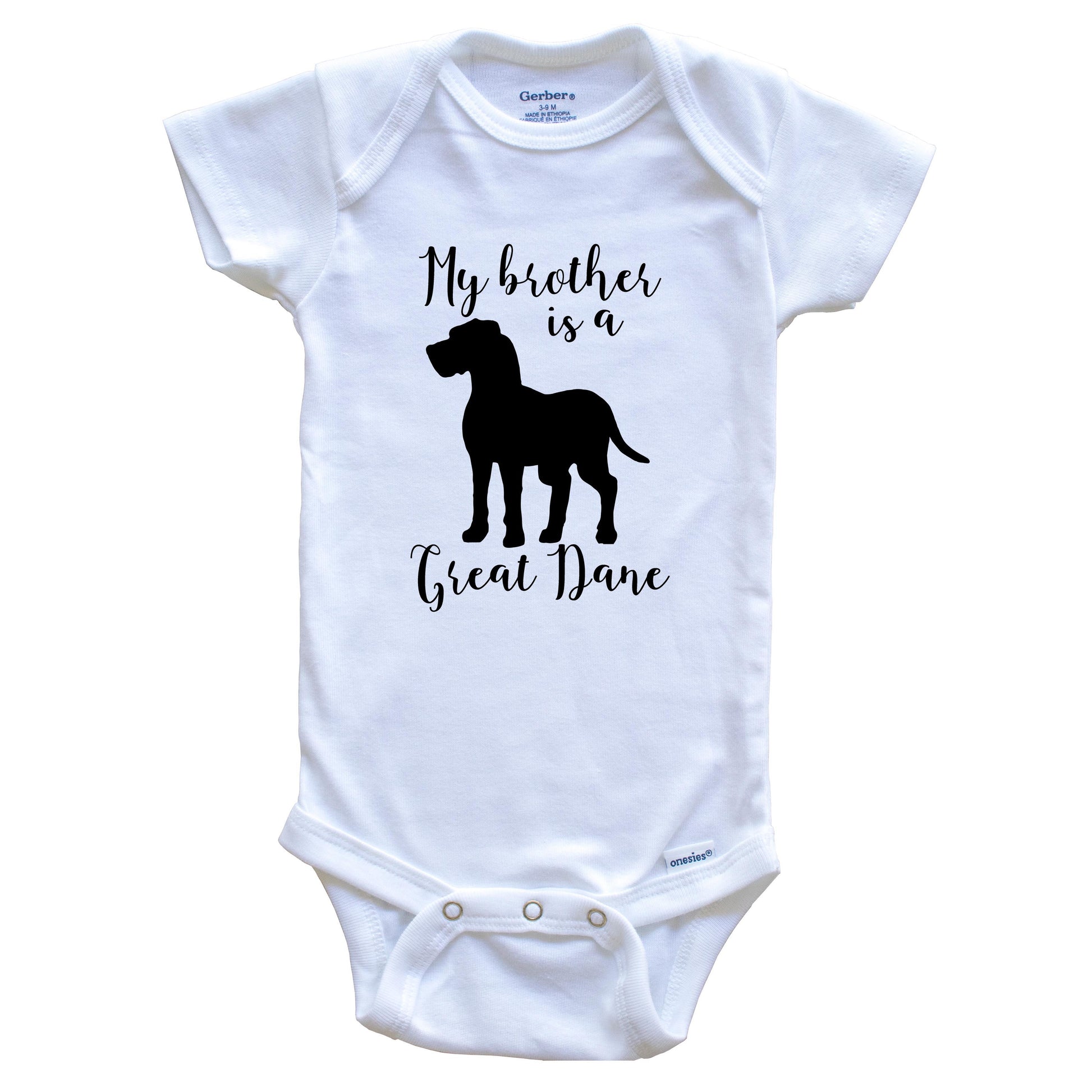 My Brother Is A Great Dane Cute Dog Baby Onesie - Great Dane One Piece Baby Bodysuit