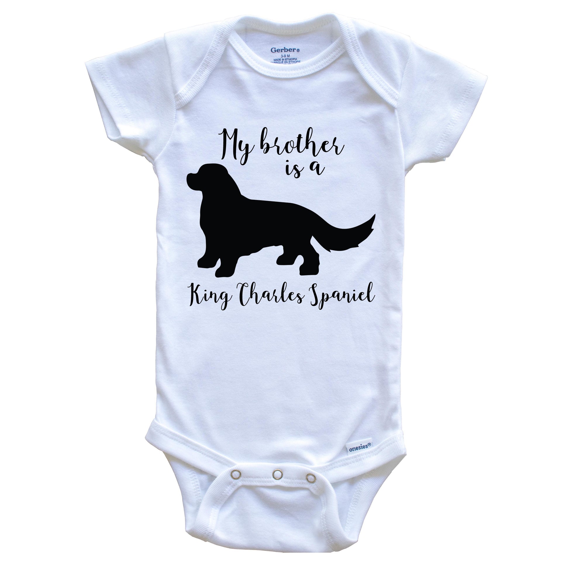 My Brother Is A King Charles Spaniel Cute Dog Baby Onesie - King Charles Spaniel One Piece Baby Bodysuit