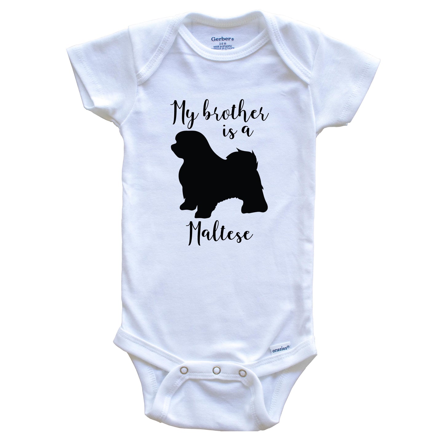My Brother Is A Maltese Cute Dog Baby Onesie - Maltese One Piece Baby Bodysuit