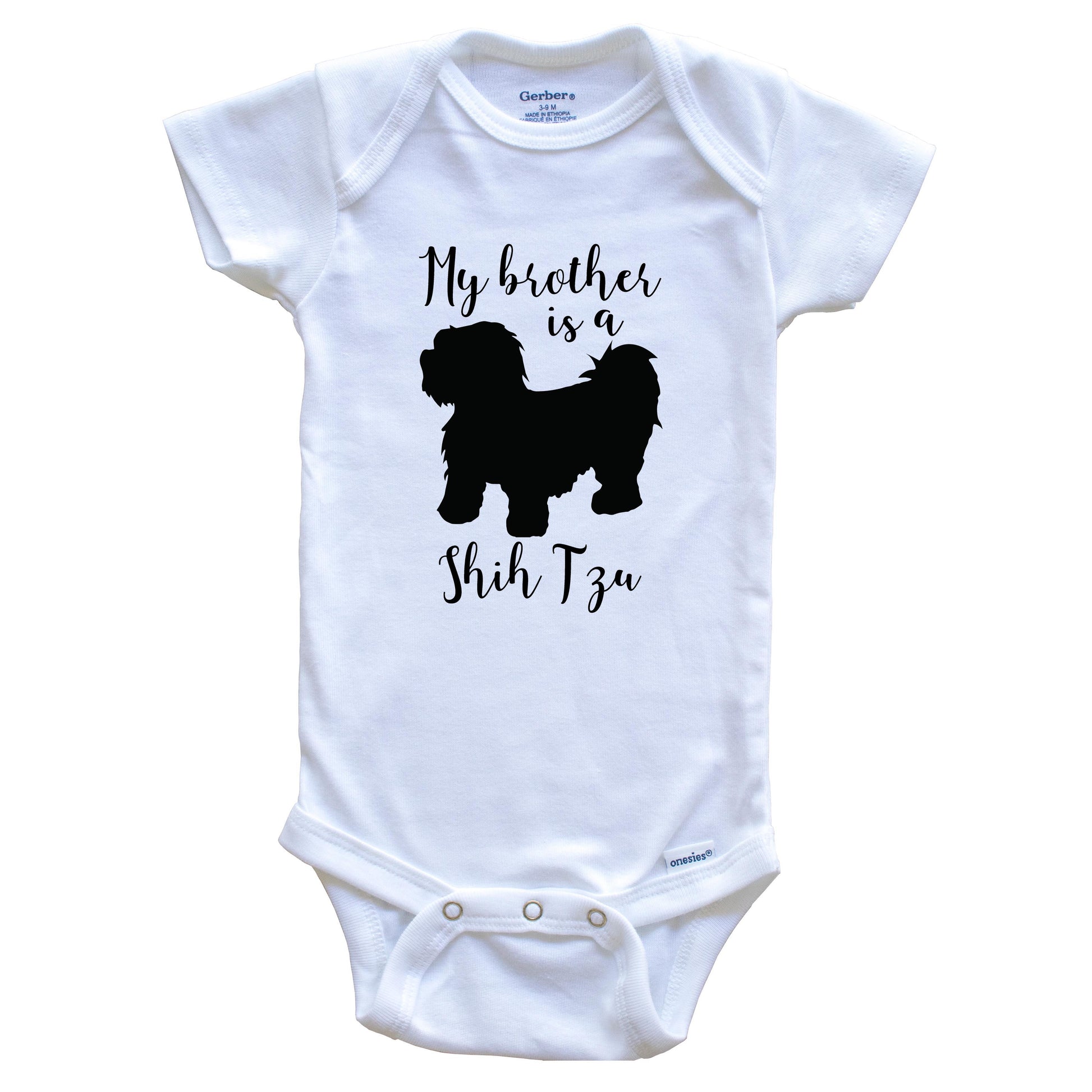 My Brother Is A Shih Tzu Cute Dog Baby Onesie - Shih Tzu One Piece Baby Bodysuit