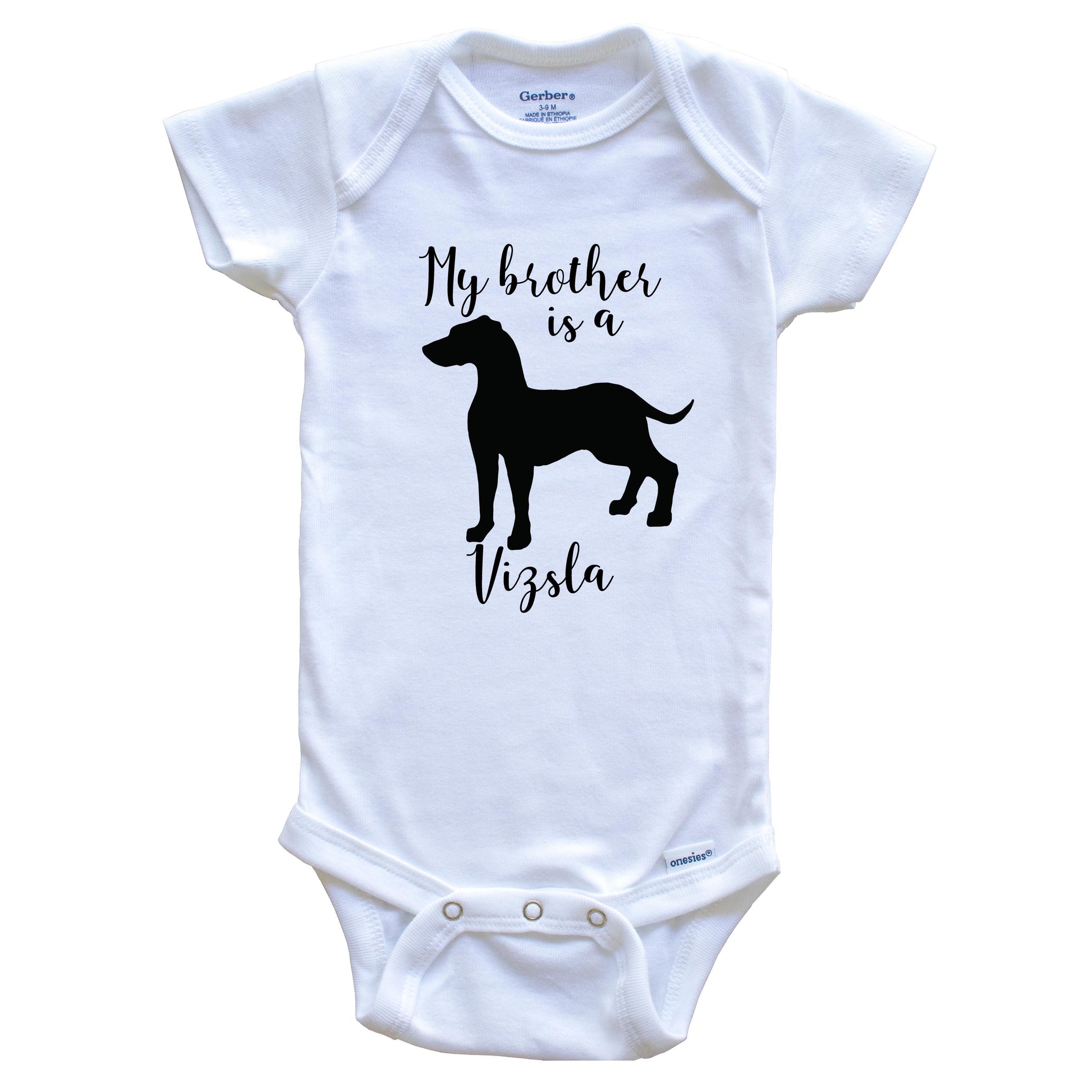 My Brother Is A Vizsla Cute Dog Baby Onesie - Vizsla One Piece Baby Bodysuit