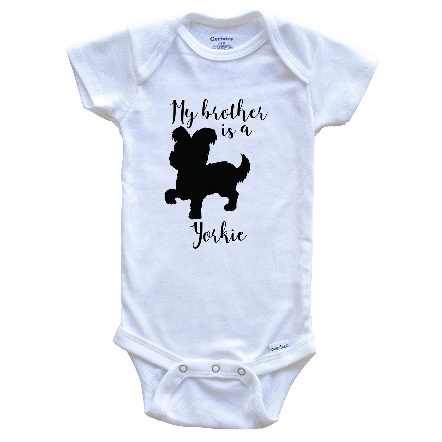 My Brother Is A Yorkie Cute Dog Baby Onesie - Yorkie One Piece Baby Bodysuit