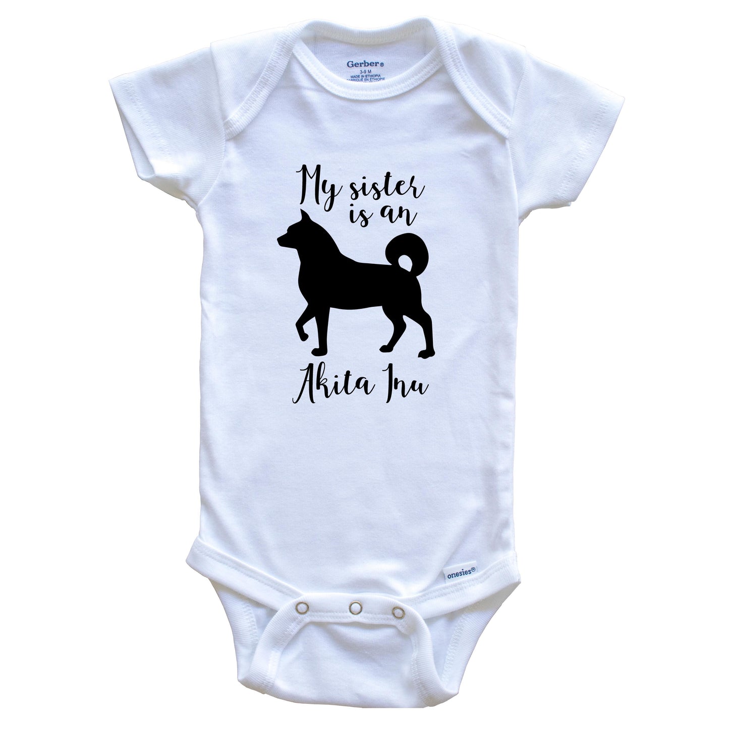 My Sister Is An Akita Inu Cute Dog Baby Onesie - Akita One Piece Baby Bodysuit