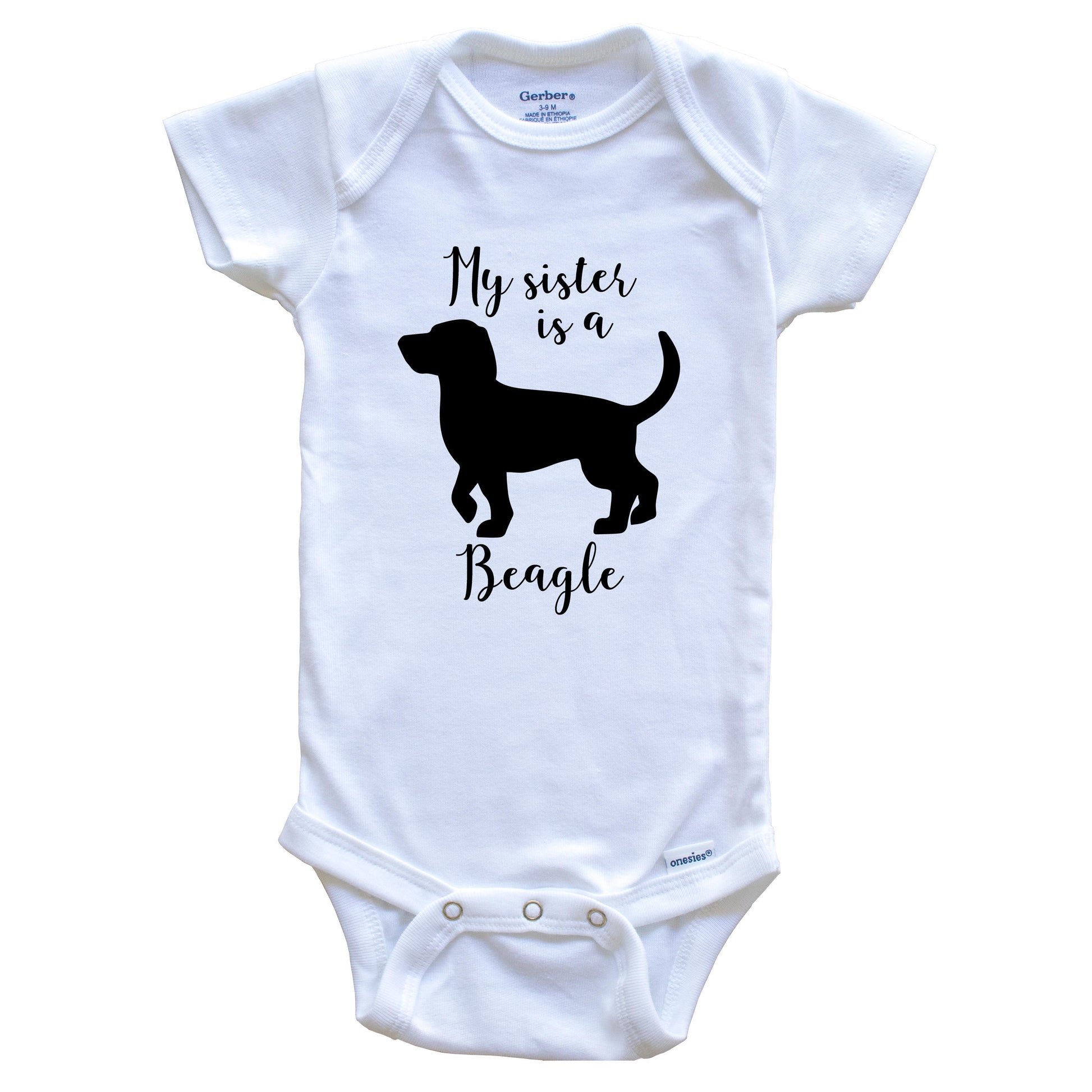 My Sister Is A Beagle Cute Dog Baby Onesie - Beagle One Piece Baby Bodysuit
