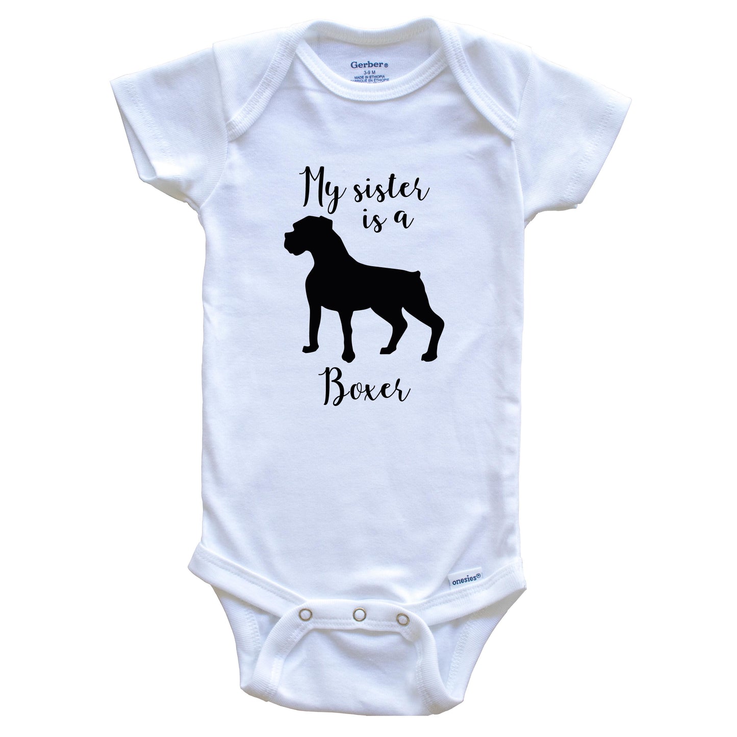 My Sister Is A Boxer Cute Dog Baby Onesie - Boxer One Piece Baby Bodysuit