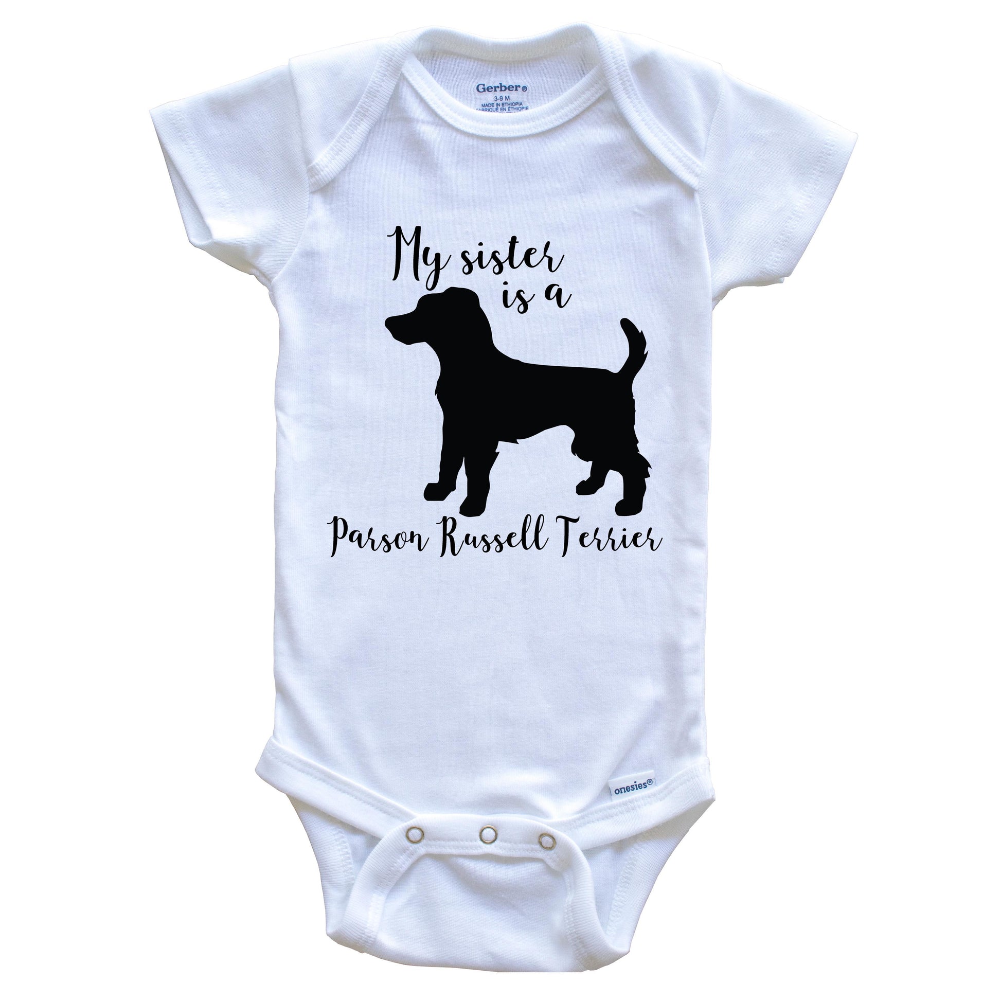 My Sister Is A Parson Russell Terrier Cute Dog Baby Onesie - Parson Russell Terrier One Piece Baby Bodysuit
