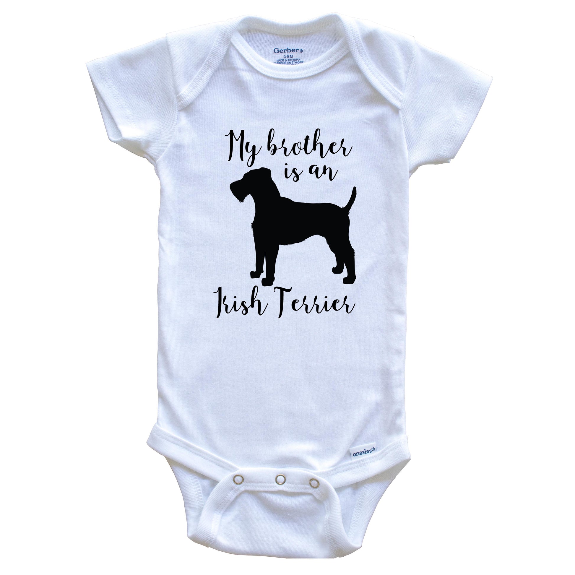 My Brother Is An Irish Terrier cute Dog Baby Onesie - Irish Terrier One Piece Baby Bodysuit