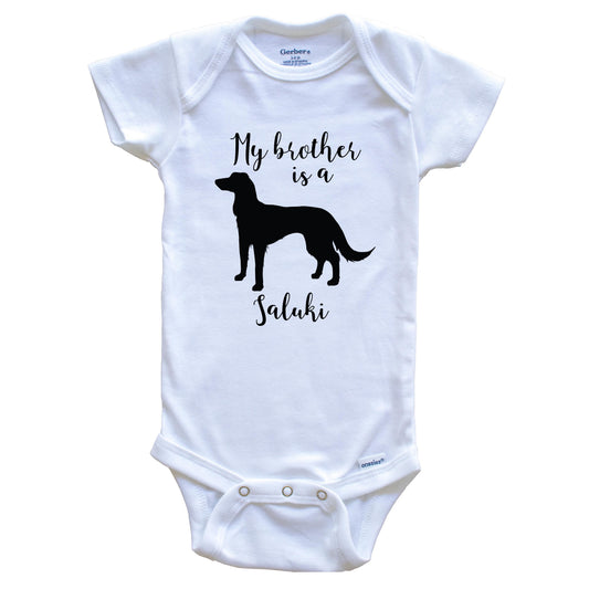 My Brother Is A Saluki cute Dog Baby Onesie - Saluki One Piece Baby Bodysuit