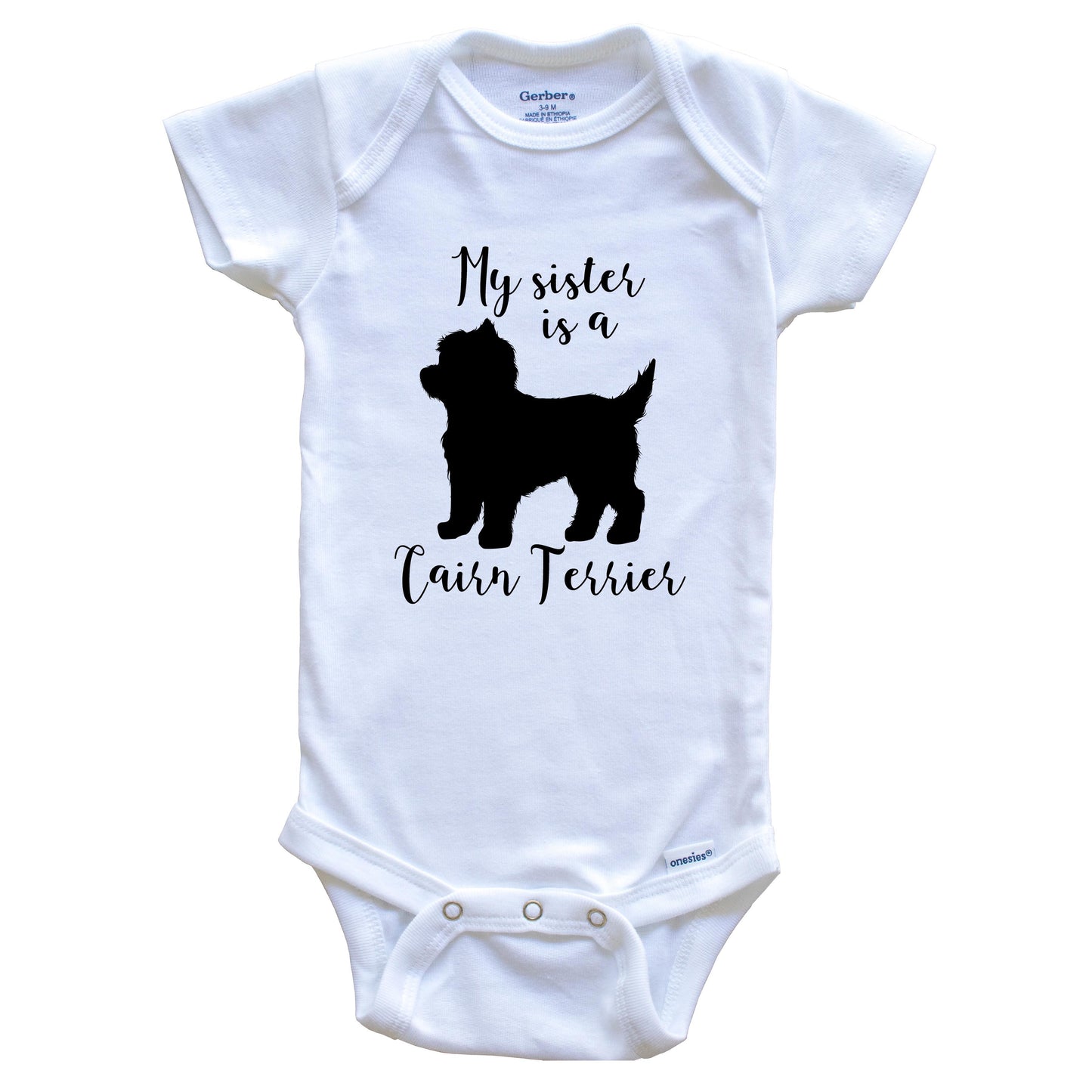 My Sister Is A Cairn Terrier cute Dog Baby Onesie - Cairn Terrier One Piece Baby Bodysuit