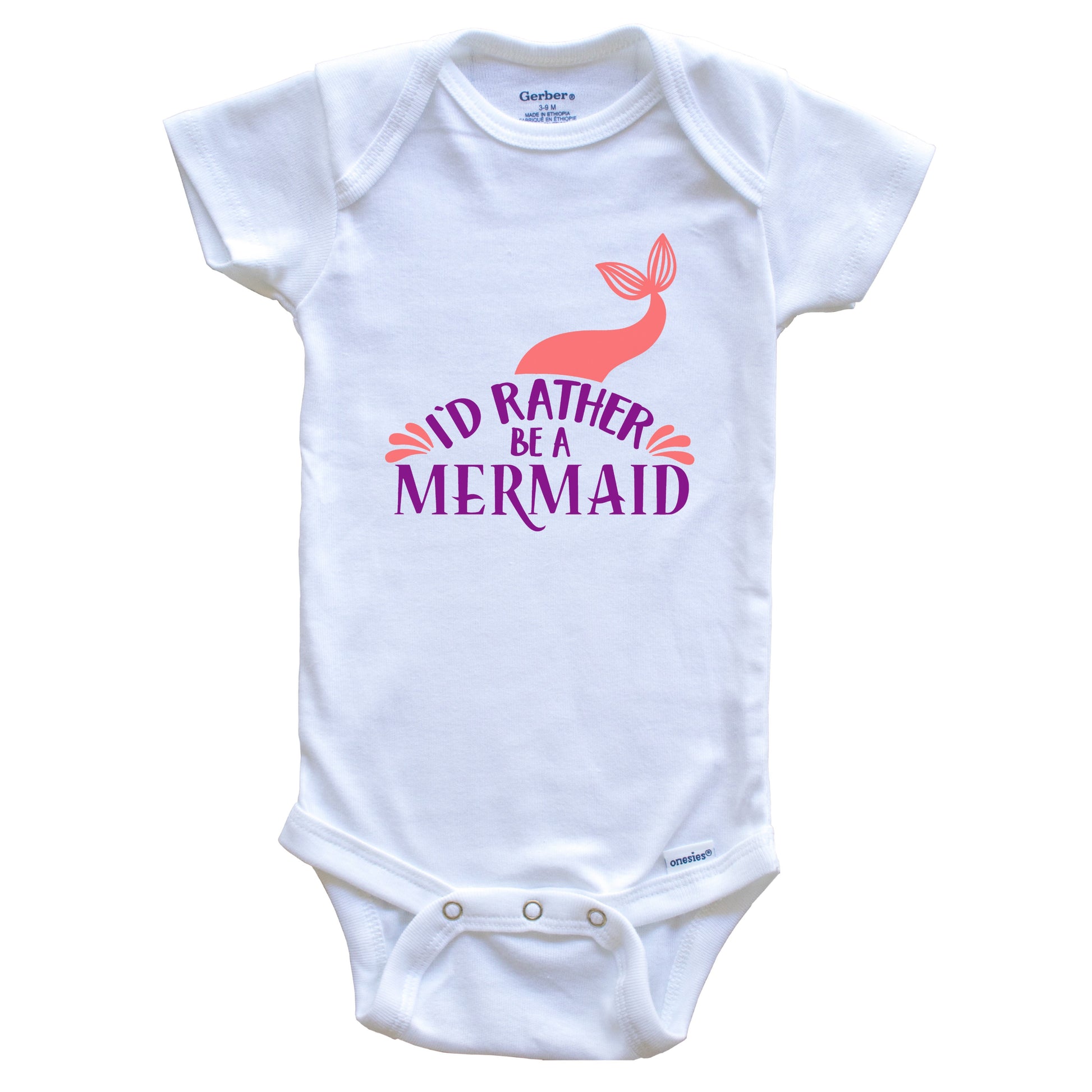 I'd Rather Be A Mermaid Funny Cute Baby Onesie - Baby Bodysuit – Really  Awesome Shirts