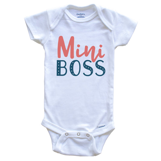 Mini Boss Funny Cute Baby Onesie - Baby Bodysuit