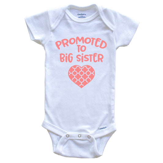 Promoted To Big Sister Cute Baby Onesie - Baby Bodysuit