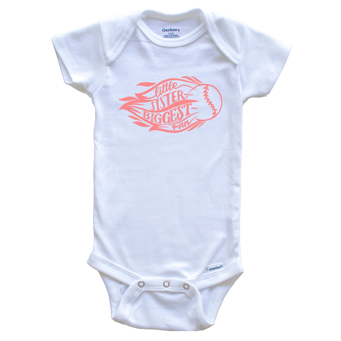 Little Sister Biggest Fan Baseball Softball Cute Baby Onesie - Baby Bodysuit