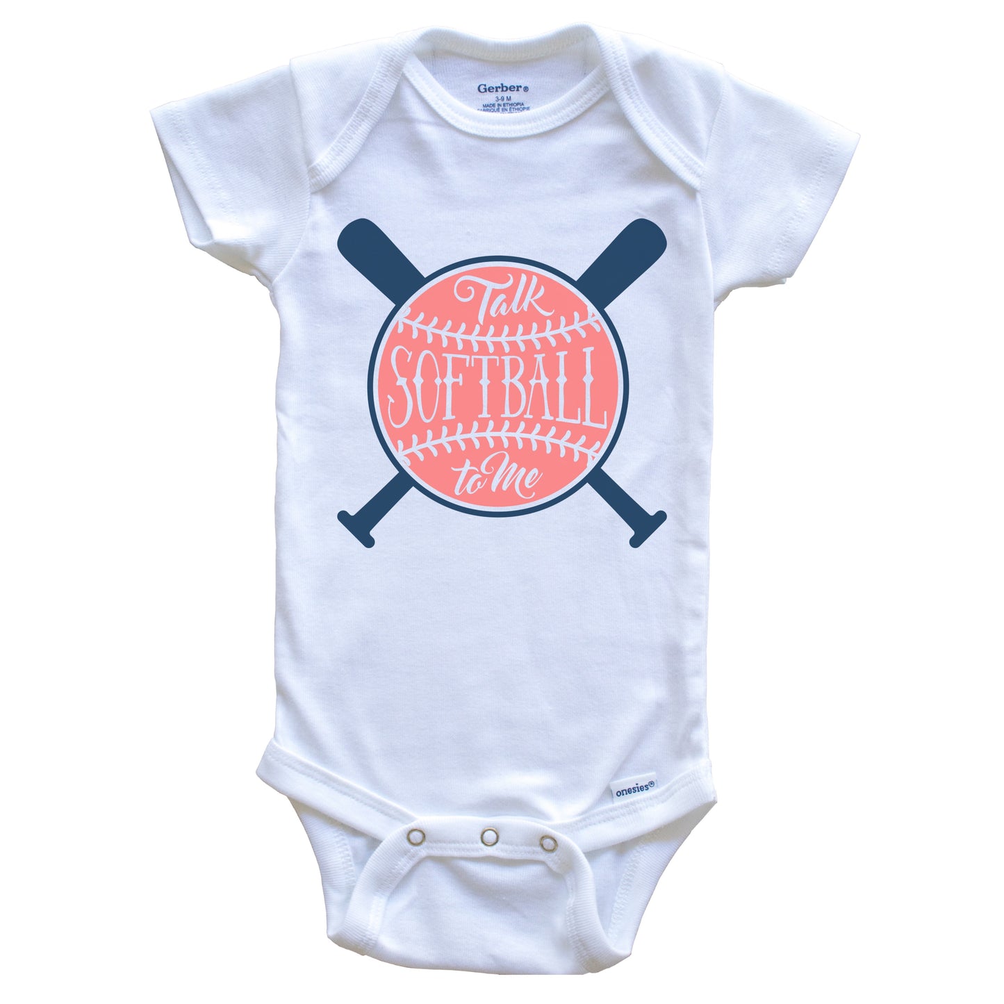 Talk Softball To Me Funny Cute Baby Onesie - Baby Bodysuit