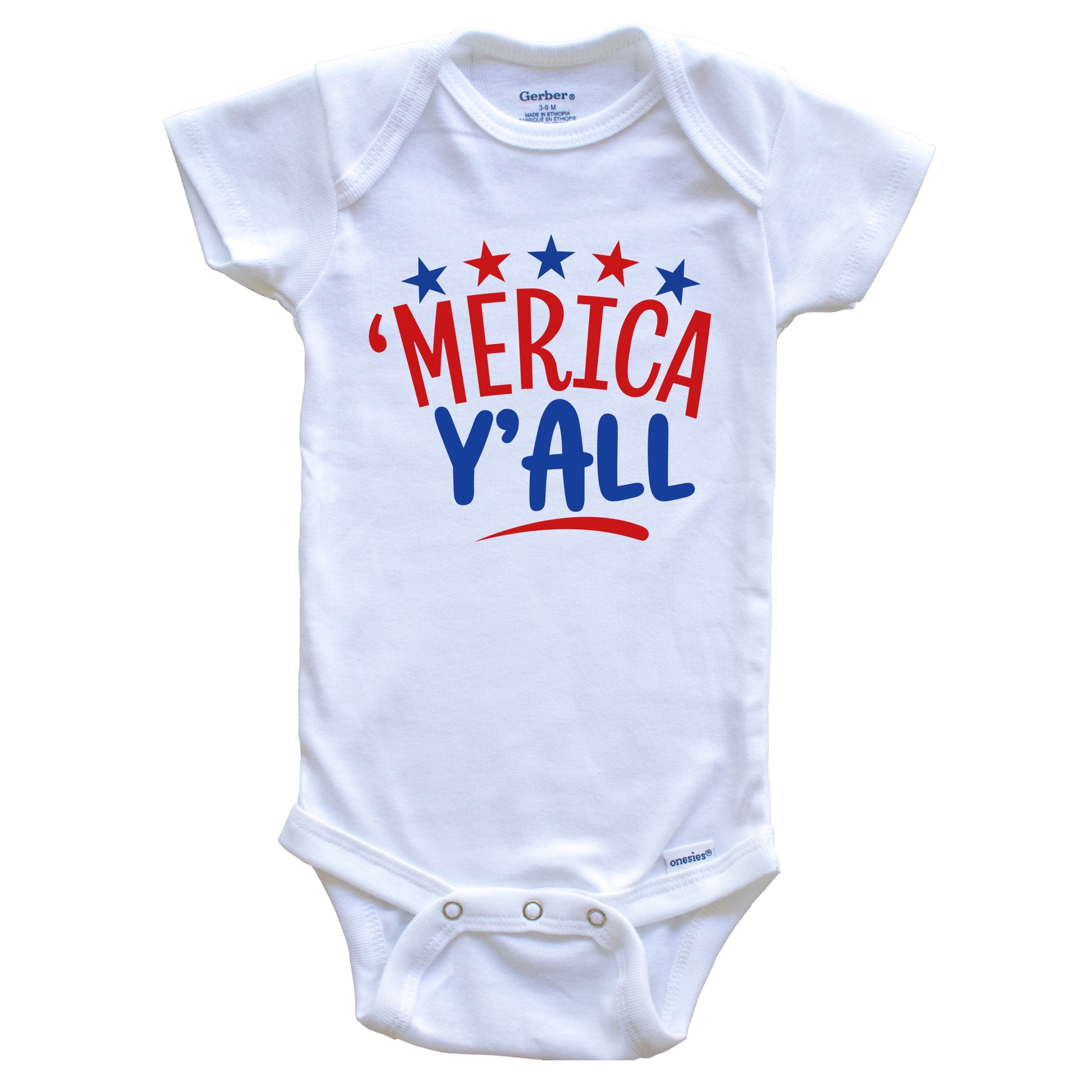 Merica Y'all Funny 4th Of July Cute Baby Onesie - Baby Bodysuit