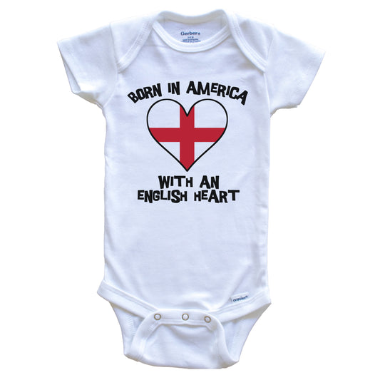 Born In America With An English Heart Baby Onesie England Flag Baby Bodysuit