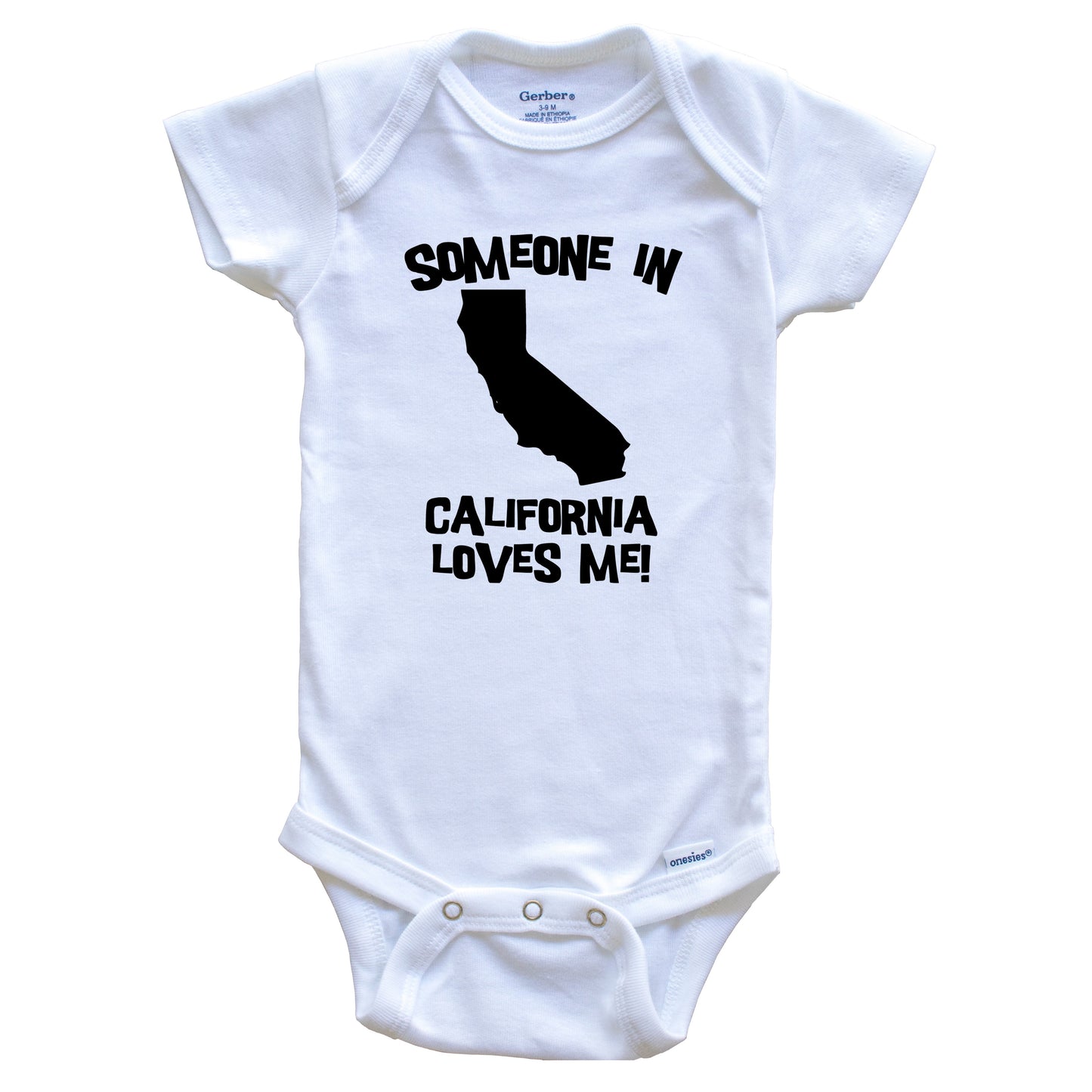 Someone In California Loves Me State Silhouette Cute Baby Onesie - One Piece Baby Bodysuit