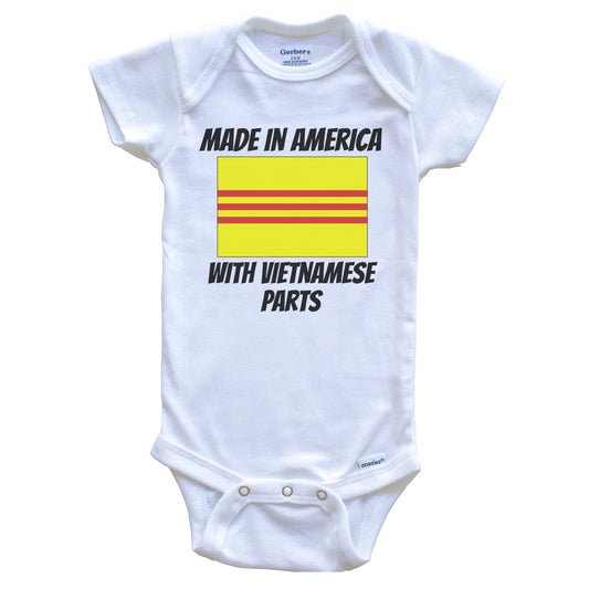 Made In America With Vietnamese Parts Vietnam Flag Funny Baby Onesie