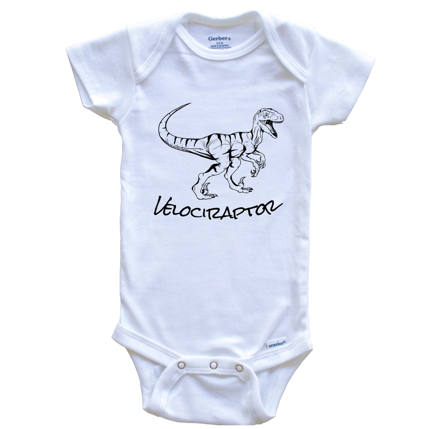 Tyrannosaurus Rex Sketch Cool Prehistoric T-Rex Dinosaur Baby Onesie