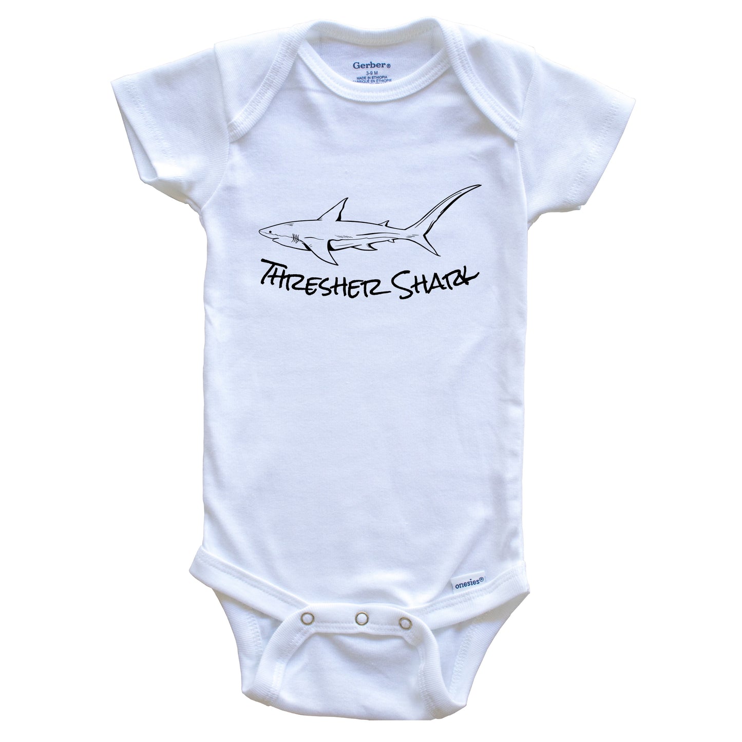 Thresher Shark Sketch Cool Shark Baby Onesie