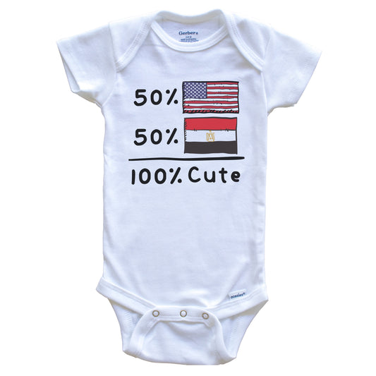 50% American 50% Egyptian 100% Cute Egypt USA Flags Baby Onesie