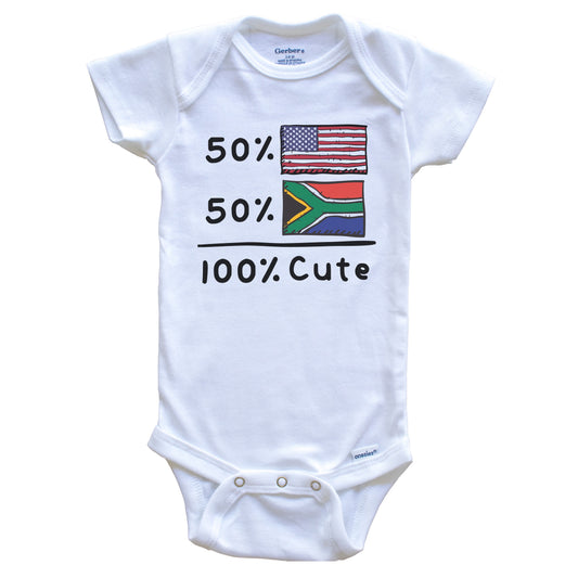 50% American 50% South African 100% Cute South Africa Flag Baby Onesie