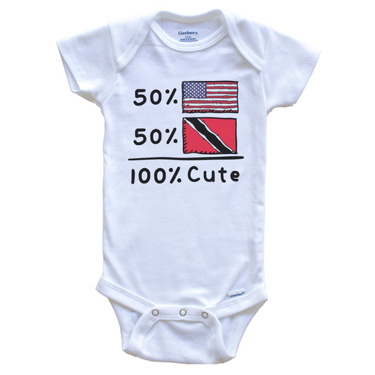 50% American 50% Trinidadian 100% Cute Trinidad Tobago Flag Baby Onesie