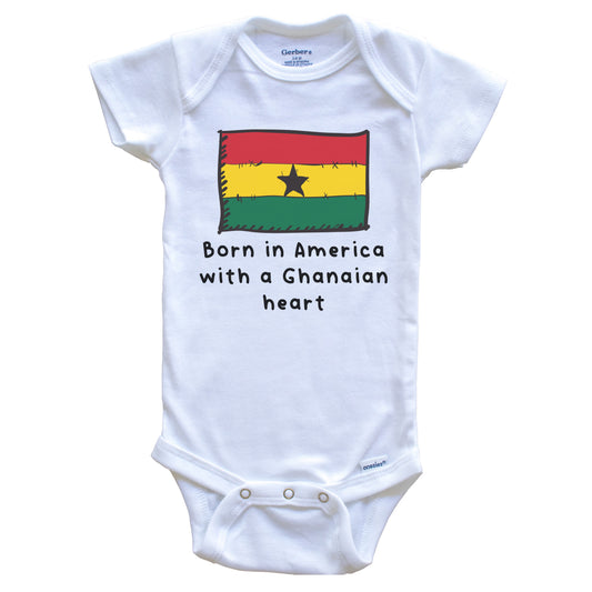 Born In America With A Ghanaian Heart Cute Ghana Flag Baby Onesie