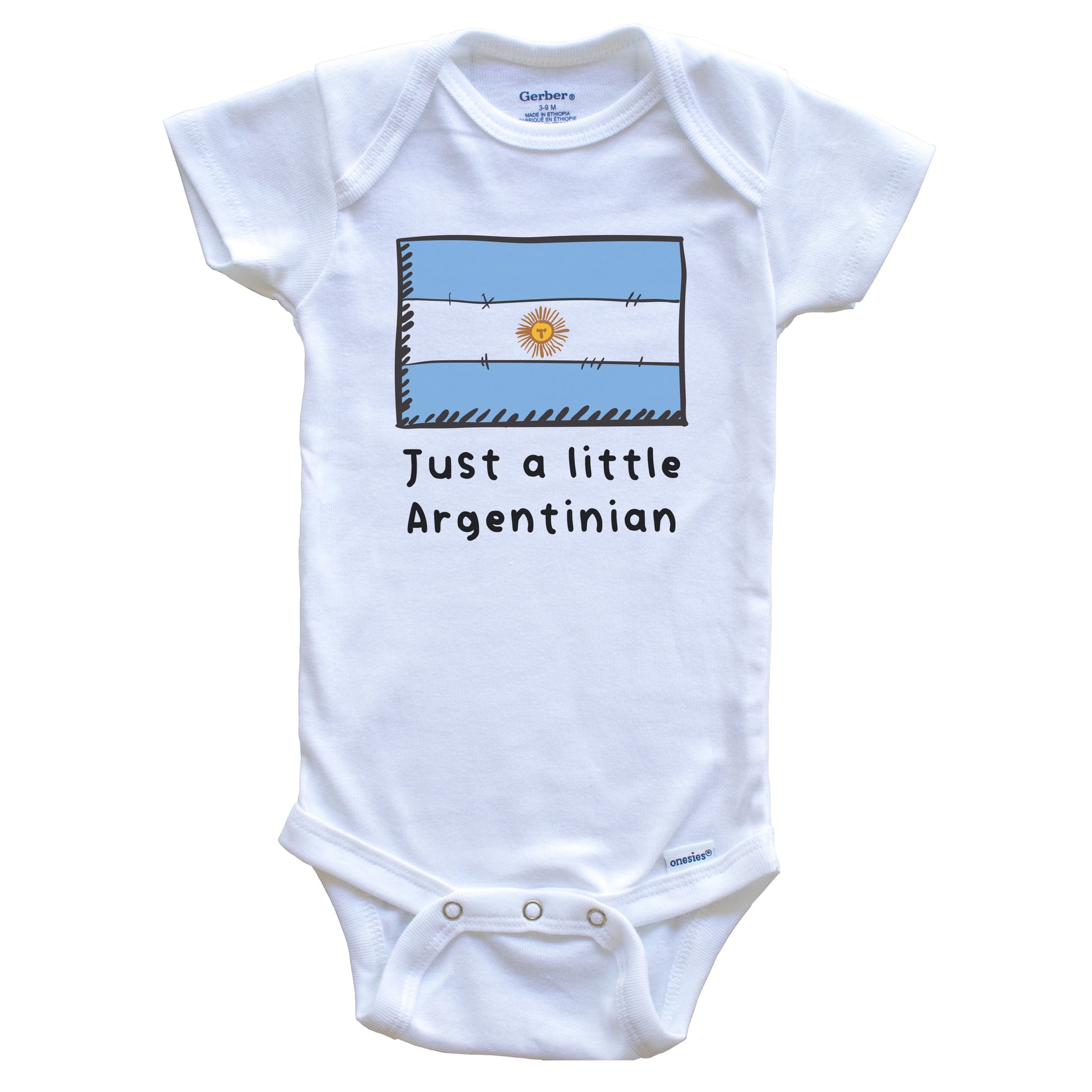 Just A Little Argentinian Funny Cute Argentina Flag Baby Onesie