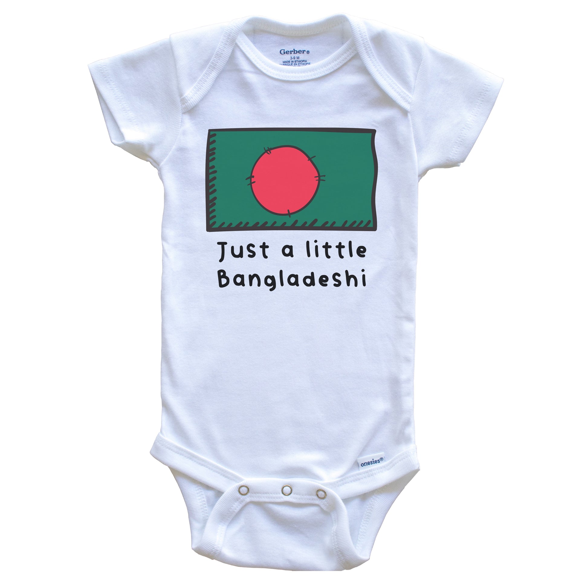 Just A Little Bangladeshi Funny Cute Bangladesh Flag Baby Onesie