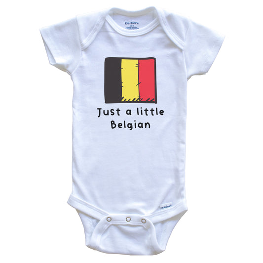 Just A Little Belgian Funny Cute Belgium Flag Baby Onesie