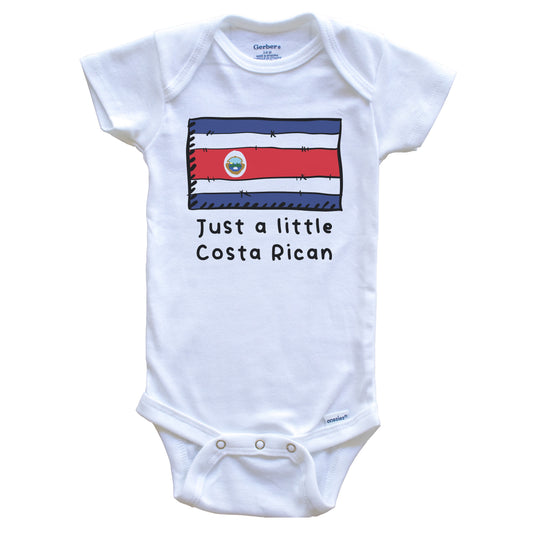 Just A Little Costa Rican Funny Cute Costa Rica Flag Baby Onesie