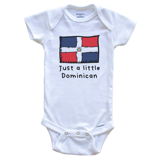 Just A Little Dominican Funny Cute Dominican Republic Flag Baby Onesie
