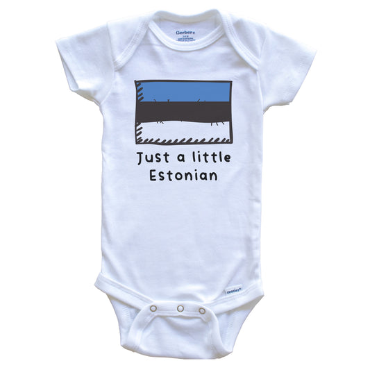 Just A Little Estonian Funny Cute Estonia Flag Baby Onesie