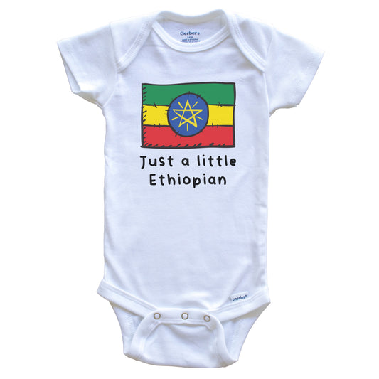Just A Little Ethiopian Funny Cute Ethiopia Flag Baby Onesie