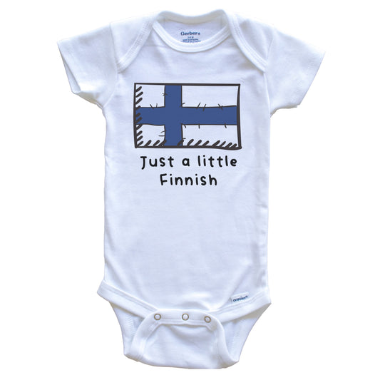 Just A Little Finnish Funny Cute Finland Flag Baby Onesie